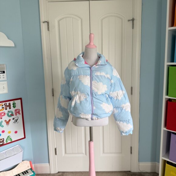 Kawaii Cloud Pastel Blue Puffer Coat - Picture 2 of 13